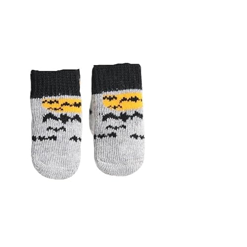 Hundesocken Weihnachten Hundesocken Anti-Kratzer Anti-Schmutz Anti-Rutsch-Fußabdeckung Hund Bixiong Hundeschuhe Katzenschuhe und Socken (Color : 3, Size : S) von AD-BCrbgen