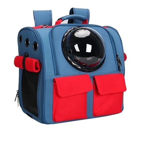 Katzentragetasche, Haustier-Hundetrage, Haustier-Reisetrage, Katzen-Reisetrage, leicht, atmungsaktiv, for mittelgroße Katzen, kleine Katzen, Hunde, Katzen-Hunde-Rucksack, Haustier-Tragetasche(Red Blue Katzentragetasche, Haustier-Hundetrage, Haustier-Reisetrage, Katzen-Reisetrage, leicht, atmungsaktiv, for mittelgroße Katzen, kleine Katzen, Hunde, Katzen-Hunde-Rucksack, Haustier-Tragetasche(Red Blue von AD-BCrbgen