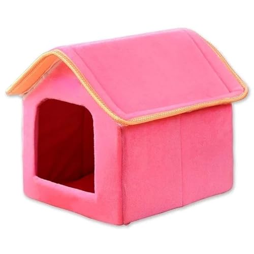 Tragbare Hundehütte, Haustierzaun-Schlupfhütte for Haustiere, Welpen, Kätzchen, Kaninchen, Haustierkiste for den Innenbereich, Katzenkäfige for den Innenbereich(Pink,43x37x43cm) von AD-BCrbgen