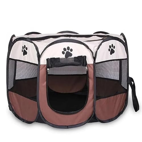 AD-BCrbgen Tragbare Hundehütte, Haustierzaun-Schlupfhütte for Haustiere, Welpen, Kätzchen, Kaninchen, Haustierkiste for den Innenbereich, Katzenkäfige for den Innenbereich(White Curry) von AD-BCrbgen