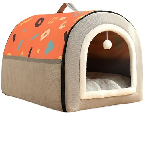 Warme Hunde- und Katzenmatratze, Tiefschlafzelt, bequemes geometrisches Nest, abnehmbares und waschbares Haustierzubehör for mittelgroße Hunde (Color : C, Size : L 50X39X36CM) von AD-BCrbgen