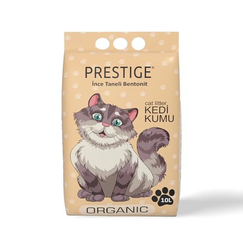 Prestige Katzenstreu - Geruchsneutralisierende Klumpstreu für Katzen - Staubfreies Katzenstreu - Natürlich & Unbeduftet - Mehrkatzenformel - Geringe Verfolgung (Organic, 10 l) von ADAK