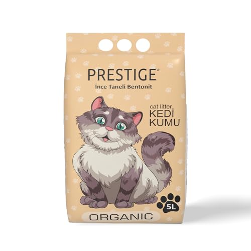 Prestige Katzenstreu - Geruchsneutralisierende Klumpstreu für Katzen - Staubfreies Katzenstreu - Natürlich & Unbeduftet - Mehrkatzenformel - Geringe Verfolgung (Organic, 5 l) von ADAK