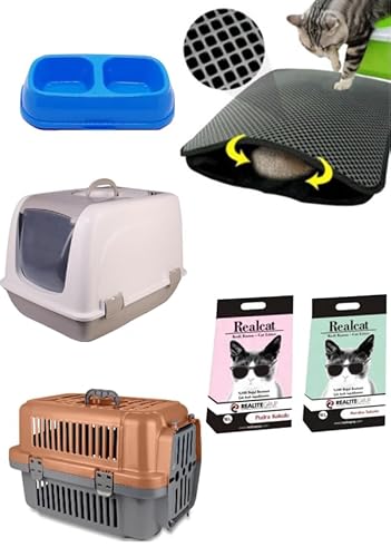 Realcat-Katzentoiletten-Set – Ideal für Neustarter (Braun) von ADAK