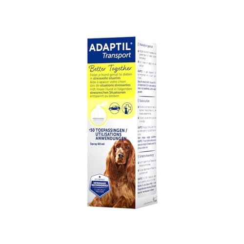 Adaptil Transport Spray - Helpt je hond kalmeren - Vermindert hijgen, beven en rusteloosheid tijdens het reizen - Inhoud 20 ml of 60ml - Transport Spray - 60 ml von ADAPTIL