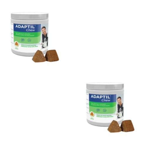 Ceva ADAPTIL Chews für Hunde | Doppelpack | 2 x 30 Kautabletten | Ergänzungsfuttermittel für Hunde das in Stresssituationen unterstützend wirken kann | Kautabletten im Blister von ADAPTIL