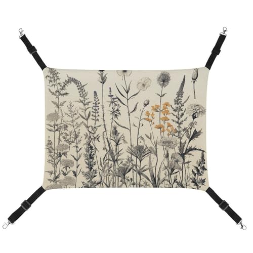 ADASGHBY Haustier-Hängematte, wendbar, Katzen-Hängematte, weiche Blumenkräuter, botanische Gravur, Schlafhängematte für Welpen, Hund, Schwein, Kaninchen, Hamster ADASGHBY Haustier-Hängematte, wendbar, Katzen-Hängematte, weiche Blumenkräuter, botanische Gravur, Schlafhängematte für Welpen, Hund, Schwein, Kaninchen, Hamster von ADASGHBY