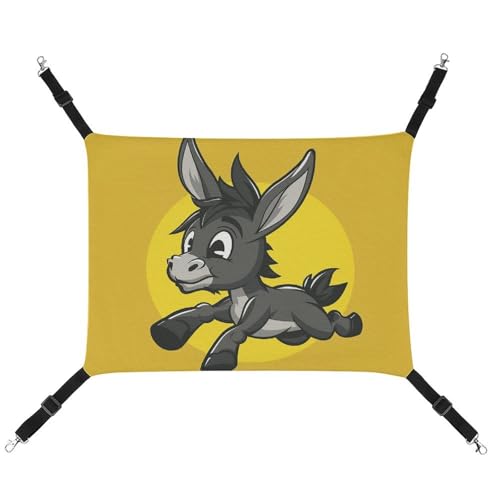 ADASGHBY Haustier-Hängematte, wendbar, Katzen-Hängematte, weiches Cartoon-Eselbild, Schlafhängematte für Welpen, Hunde, Schweinchen, Kaninchen, Hamster von ADASGHBY