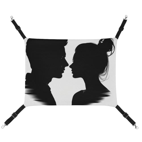 ADASGHBY Haustier-Hängematte, wendbar, Katzen-Hängematte, weiches Paar, Gesicht, Silhouette, Schlafhängematte für Welpen, Hunde, Schweinchen, Kaninchen, Hamster ADASGHBY Haustier-Hängematte, wendbar, Katzen-Hängematte, weiches Paar, Gesicht, Silhouette, Schlafhängematte für Welpen, Hunde, Schweinchen, Kaninchen, Hamster von ADASGHBY
