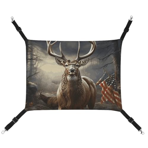 ADASGHBY Haustier-Hängematte, wendbar, für Katzen, weich, Hirsch, Jagdsaison, Schlafhängematte für Welpen, Hunde, Schweinchen, Kaninchen, Hamster von ADASGHBY
