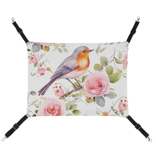 ADASGHBY Haustier-Hängematte, wendbar, für Katzen, weicher Blumendruck, Aquarell, Rotkehlchen, Vogel, Schlafhängematte für Welpen, Hunde, Schweinchen, Kaninchen, Hamster ADASGHBY Haustier-Hängematte, wendbar, für Katzen, weicher Blumendruck, Aquarell, Rotkehlchen, Vogel, Schlafhängematte für Welpen, Hunde, Schweinchen, Kaninchen, Hamster von ADASGHBY