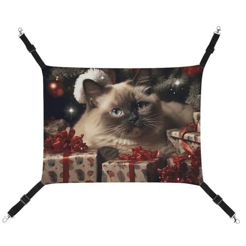 ADASGHBY Haustier-Hängematte, wendbar, weich, Weihnachten, siamesische Katze, Schlafhängematte für Welpen, Hunde, Schweinchen, Kaninchen, Hamster von ADASGHBY