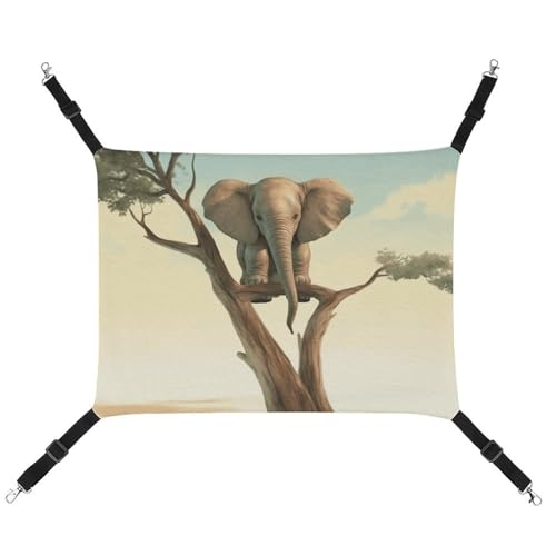 ADASGHBY Haustier-Hängematte, wendbar, weich, kleiner Elefant am Baum, Schlafhängematte für Welpen, Hunde, Schweinchen, Kaninchen, Hamster von ADASGHBY