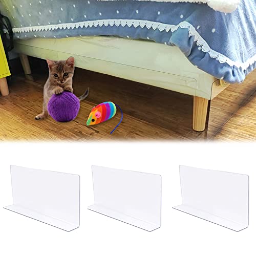 Spielzeugblocker Blockierbrett Unter Couch Blocker Für Spielzeug, 3 Pack Acryl Klar Weiß Möbelpuffer 30 20 10 3 cm Hoch Unter Dem Bett Baffel/Barrieren, Für Küchenbereiche Kätzchen Welpe (Color : C von ADCUFF