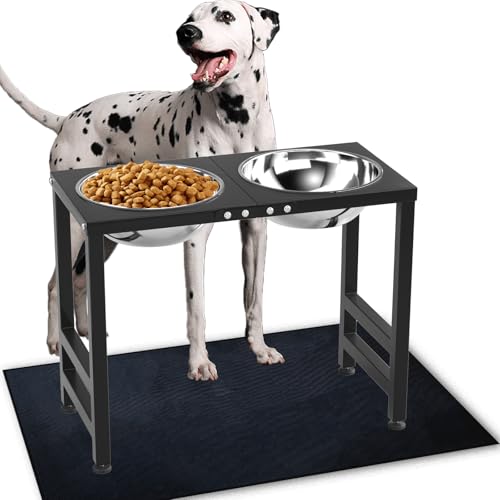 ADENGL Erhöhter Futternapf aus Metall für große Hunde, erhöhter Hundenapf, Ständer mit spritzsicherer Matte und Hundenapf, 43,2 cm hoher Futter- und Wasser-Futterspender für extra große Rassen von ADENGL