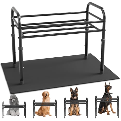 Erhöhte Hundenäpfe, Tisch-Futterstation mit Stahlrahmen, rutschfest, kein Verschütten, Hunde-Futterstation lässt sich auf 4 Höhen verstellen: 35,1 cm, 38,1 cm, 41,5 cm, 45,7 cm, hält 21,6 cm Erhöhte Hundenäpfe, Tisch-Futterstation mit Stahlrahmen, rutschfest, kein Verschütten, Hunde-Futterstation lässt sich auf 4 Höhen verstellen: 35,1 cm, 38,1 cm, 41,5 cm, 45,7 cm, hält 21,6 cm von ADENGL
