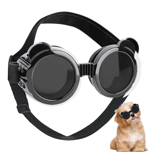 ADERN Brillen für Haustiere, Sonnenbrillen für Hunde | Brillen-Sonnenbrillen für Hunde - Anti-UV-Sonnenbrille mit verstellbarem Riemen, Antibeschlag-Brille für mittelgroße Haustiere von ADERN