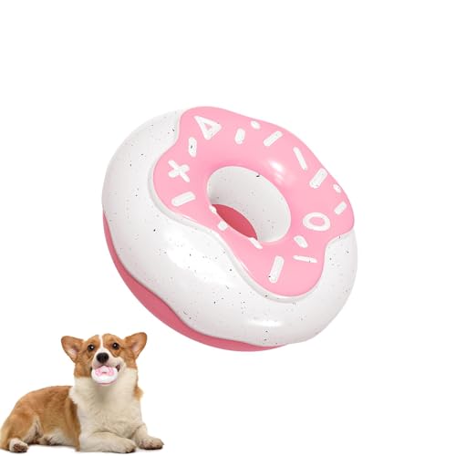 ADERN Donut-Kauspielzeug für Hunde, Quietschspielzeug für Hunde - Quietschendes Kau-Beißspielzeug für Haustiere,Langlebiges, quietschendes Kauspielzeug in Donutform für mittelgroße und kleine Hunde von ADERN