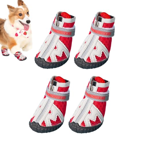 ADERN Hundeschuhe Anti-Rutsch,Hundeschuhe atmungsaktiv - Hundestiefel mit reflektierendem,Hundestiefel in 5 Größen mit robuster Gummisohle, atmungsaktive Hundestiefel, rutschfest für den Sommer, von ADERN