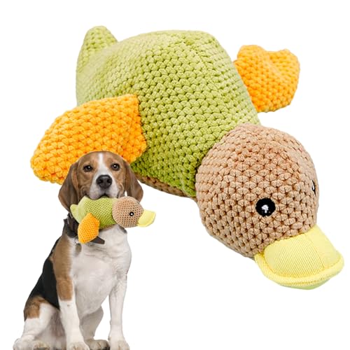 ADERN Hundespielzeug Entengeräusch,Plüsch-Quetschente-Hundespielzeug | Süße Enten-Kauspielzeuge zum Zahnen,Hundespielzeug zur Bereicherung für kleine, mittlere und große Haustiere von ADERN