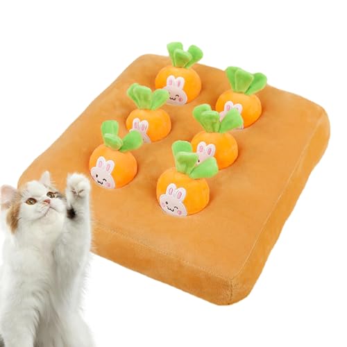 ADERN Karotten-Katzenspielzeug, Hundespielzeug Karottenfarm - Karotten-Anreicherungs-Hundepuzzlespielzeug - Karotten-Ziehspielzeug, Ananas- und Erdbeerpflück-Bauernhof-Schnupftabak-Puzzlespielzeug von ADERN