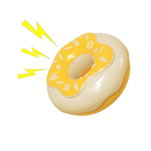 ADERN Kauspielzeug zum Zahnen, Donut-Hundespielzeug - Quietschendes Welpenspielzeug in Donutform - Langlebiges, quietschendes Kauspielzeug in Donutform für mittelgroße und kleine Hunde von ADERN