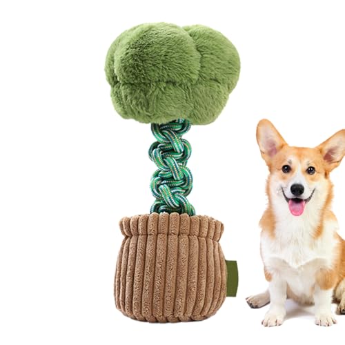 Hundespielzeug für zahnende Welpen,Zahnendes Tauziehen-Knoten-Kauspielzeug für Hunde | Langlebiges Haustierspielzeug, pflanzliches Plüschtier, interaktives Hundespielzeug für kleine, mittelgroße Adern von ADERN