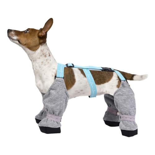 Hundestiefel Pfotenschutz | Hunde-Hosenträgerstiefel | Hunde-Schneestiefel | Anti-Rutsch-Hundeschuhe | wasserdichte schmutzabweisende Hundestiefel mit Hilfsgurt für Spaziergänge an verschneiten Tagen von ADERN