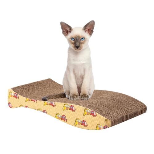 Katzenkratzbrett - Kratzmatte doppelseitig - Gewelltes Katzenboden-Kratzpad, vielseitig einsetzbarer Katzenschaber zum Schutz von Couch-Teppichen, Möbeln, Sofas und zum Schleifen von Krallen Adern von ADERN