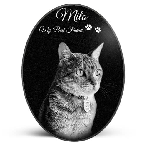 ADFSTONE Oval Pet Personalised Memorial plaques for Graves Grabstein, Foto Engraved Headstones,Trauernde Plaque, Grabstein Stone Memorials Custom Photo Plaque, Erinnerung Geschenke. von ADFSTONE