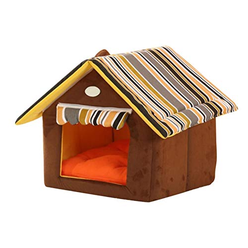 ADITAM Faltbare Hundehütte Zwinger Hundebett Matte for Kleine Mittelgroße Hunde Winter Warm Teddy Chihuahua ADITAM Haustierkorb Welpenhöhlenbett Sofa (Size : Large) Double The Comfort von ADITAM