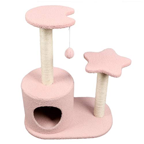 ADITAM Klettergerüst für Katzen kann zu jeder Jahreszeit verwendet Werden ADITAM Kratzbaum Haustier ADITAM Katzenspielzeug Sisal-Katzenplattform (Color : Pink) Double The Comfort von ADITAM