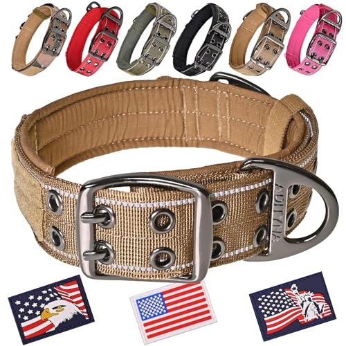 ADITYNA Robustes Hundehalsband mit Griff, Dickes Hundehalsband für große Hunde, breit, reflektierend, taktisch, weiches Neopren gepolstert, perfektes Hundehalsband für Training, Spazierengehen oder ADITYNA Robustes Hundehalsband mit Griff, Dickes Hundehalsband für große Hunde, breit, reflektierend, taktisch, weiches Neopren gepolstert, perfektes Hundehalsband für Training, Spazierengehen oder von ADITYNA