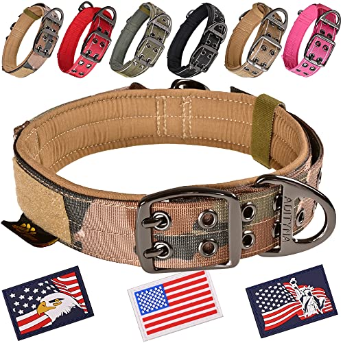 ADITYNA Strapazierfähiges Hundehalsband für mittelgroße Hunde, Camouflage-Halsband mit Griff für Training und Spazierengehen, breit, dick, taktisch, weiches Neopren gepolstert ADITYNA Strapazierfähiges Hundehalsband für mittelgroße Hunde, Camouflage-Halsband mit Griff für Training und Spazierengehen, breit, dick, taktisch, weiches Neopren gepolstert von ADITYNA