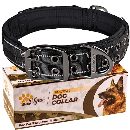 ADITYNA Taktisches Hundehalsband mit Griff für Training und Spazierengehen, strapazierfähig und verstellbar, extra breit mit reflektierenden Nähten für mittelgroße und große Welpen, inklusive 2 ADITYNA Taktisches Hundehalsband mit Griff für Training und Spazierengehen, strapazierfähig und verstellbar, extra breit mit reflektierenden Nähten für mittelgroße und große Welpen, inklusive 2 von ADITYNA