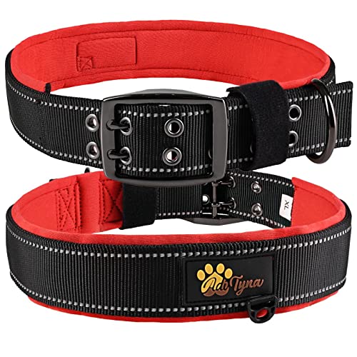 Adityna,Schwarzes Hundehalsband für extra große Hunde,tolle Hundehalsband-Geschenkidee für Weihnachten,strapazierfähige, reflektierende Fäden und weich gepolsterte Hundehalsbänder für große Rassen Adityna,Schwarzes Hundehalsband für extra große Hunde,tolle Hundehalsband-Geschenkidee für Weihnachten,strapazierfähige, reflektierende Fäden und weich gepolsterte Hundehalsbänder für große Rassen von ADITYNA