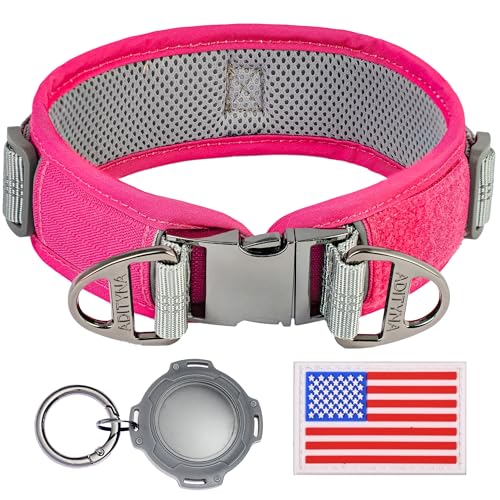 Langlebiges, 5,1 cm verstellbares rosa Hundehalsband für mittelgroße Hunde – reflektierende, robuste Metallschnalle, bequemes Netzfutter, inklusive Patch und AirTag-Halter Langlebiges, 5,1 cm verstellbares rosa Hundehalsband für mittelgroße Hunde – reflektierende, robuste Metallschnalle, bequemes Netzfutter, inklusive Patch und AirTag-Halter von ADITYNA