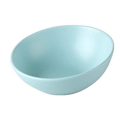 Katzennapf Keramik Ceramic Dog Cat Bowl Welpen Futternapf mit Holzständeraufnahme Porzellan Wasser-Zufuhr-Schüssel Speisen Schüssel Pet Supplies (Color : Blue Bowl, Size : 300ml) von ADJAN