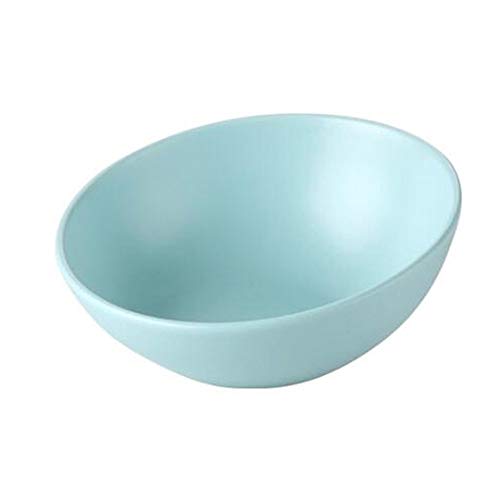 Katzennapf Keramik Ceramic Round Pet Bowl Startseite Katzenfutter Schüssel Abnehmbare Schüssel mit Rahmen 45 ° neigbar Design Katze Schüssel Pet Bowl-Feed Trinken (Color : Blue Bowl, Size : 18cm) von ADJAN