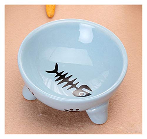 Katzennapf Keramik Haustier-Hundekatze-Nahrungsmittelzufuhr Triangle Keramik Anti-Rutsch-Futternapf Spender Wasserspender Kleiner Hund Futternapf Katzen Produkte (Color : Sky Blue) von ADJAN