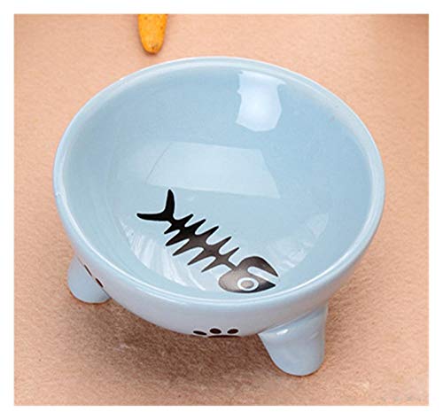 Katzennapf Keramik Haustier-Hundekatze-Nahrungsmittelzufuhr Triangle Keramik Anti-Rutsch-Futternapf Spender Wasserspender Kleiner Hund Futternapf Katzen Produkte (Color : Sky Blue) von ADJAN