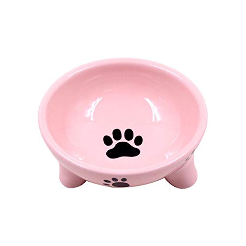 Katzennapf Keramik Haustier-Hundekatze-Nahrungsmittelzufuhr Triangle Keramik Anti-Rutsch-Futternapf Spender Wasserspender Kleiner Hund Futternapf Katzen Produkte (Color : White) von ADJAN