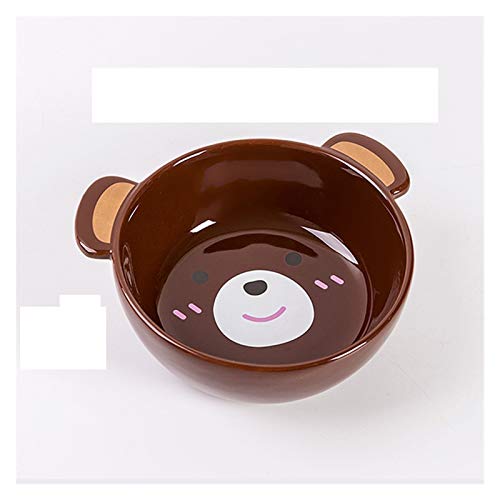 Katzennapf Keramik Karikatur-Nette Keramik Welpen-Katze-Haustier Hund Essen und Trinken Schüssel-Wasser-Bowl Zubehör Feeder Tiere Füttern einzelne Schüssel Porzellan (Color : Panda Bowl Brown) von ADJAN