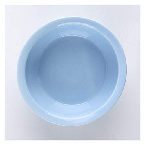 Katzennapf Keramik Keramik Welpen-Katze-Hund Haustier Einzel- und Doppel Futternapf for Essen und Trinken mit Holzrahmen Haustiere Zubehör Geschirr Feeding (Color : Blue Bowl) von ADJAN