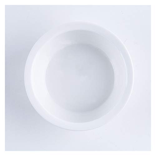 Katzennapf Keramik Keramik Welpen-Katze-Hund Haustier Einzel- und Doppel Futternapf for Essen und Trinken mit Holzrahmen Haustiere Zubehör Geschirr Feeding (Color : White Bowl) von ADJAN