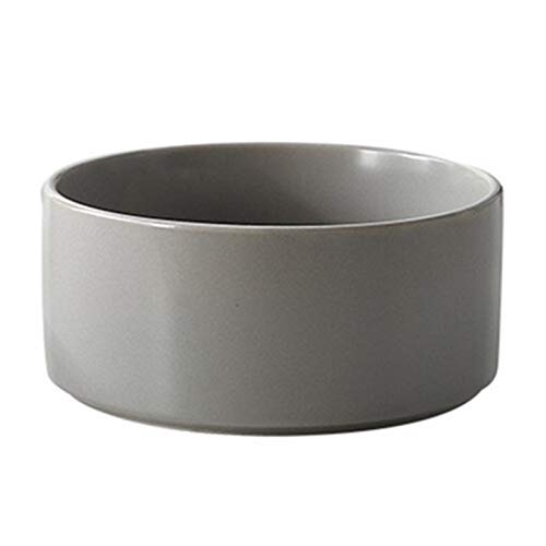 Katzennapf Keramik Keramiknapf for Haustiere Holzständer Salatschüssel Cat Bowl Keramik Katzenfutter Schüssel Hund Reis-Schüssel-Wasser-Schüssel Nahrungsmittelschüssel Pet Bowl (Color : Gray) von ADJAN