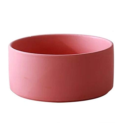 Katzennapf Keramik Keramiknapf for Haustiere Holzständer Salatschüssel Cat Bowl Keramik Katzenfutter Schüssel Hund Reis-Schüssel-Wasser-Schüssel Nahrungsmittelschüssel Pet Bowl (Color : Pink) von ADJAN