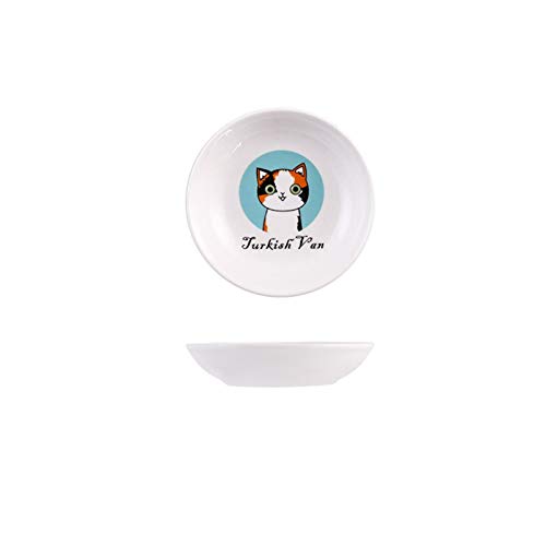 Katzennapf Keramik Kreative Nette Katze Kleine Untertasse Form Mini Teller Keramik Cartoon Teller kreative Imbiss-Platte Chinchilla Eichhörnchen Igel Bowl (Color : Blue, Size : S) von ADJAN