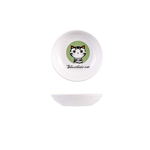 Katzennapf Keramik Kreative Nette Katze Kleine Untertasse Form Mini Teller Keramik Cartoon Teller kreative Imbiss-Platte Chinchilla Eichhörnchen Igel Bowl (Color : Green, Size : S) von ADJAN