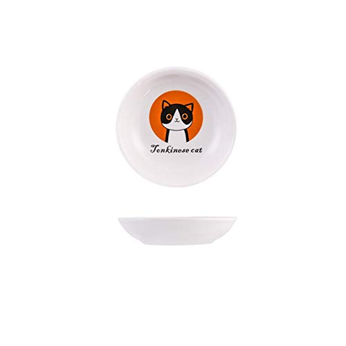 Katzennapf Keramik Kreative Nette Katze Kleine Untertasse Form Mini Teller Keramik Cartoon Teller kreative Imbiss-Platte Chinchilla Eichhörnchen Igel Bowl (Color : Orange, Size : S) von ADJAN